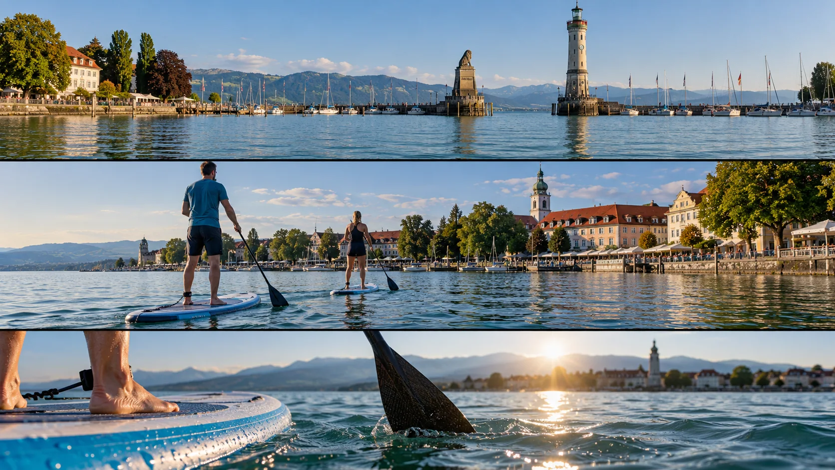 KI-Themenmotiv: Stand-up-Paddling auf dem Bodensee