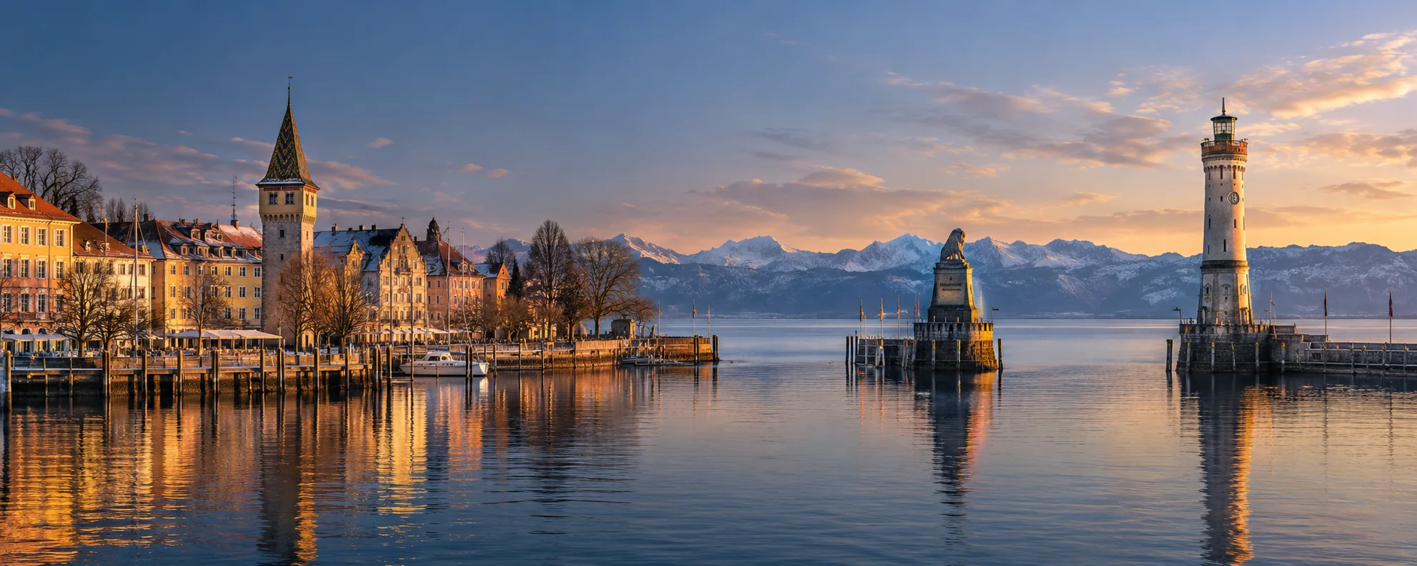KI-generiertes Bildmotiv 1 für Lindauer Insel ohne Sommertrubel im Winter