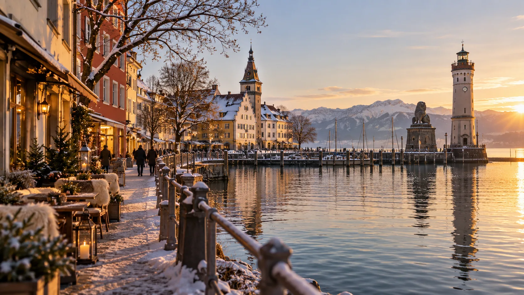 KI-generiertes Bildmotiv 2 für Lindauer Insel ohne Sommertrubel im Winter