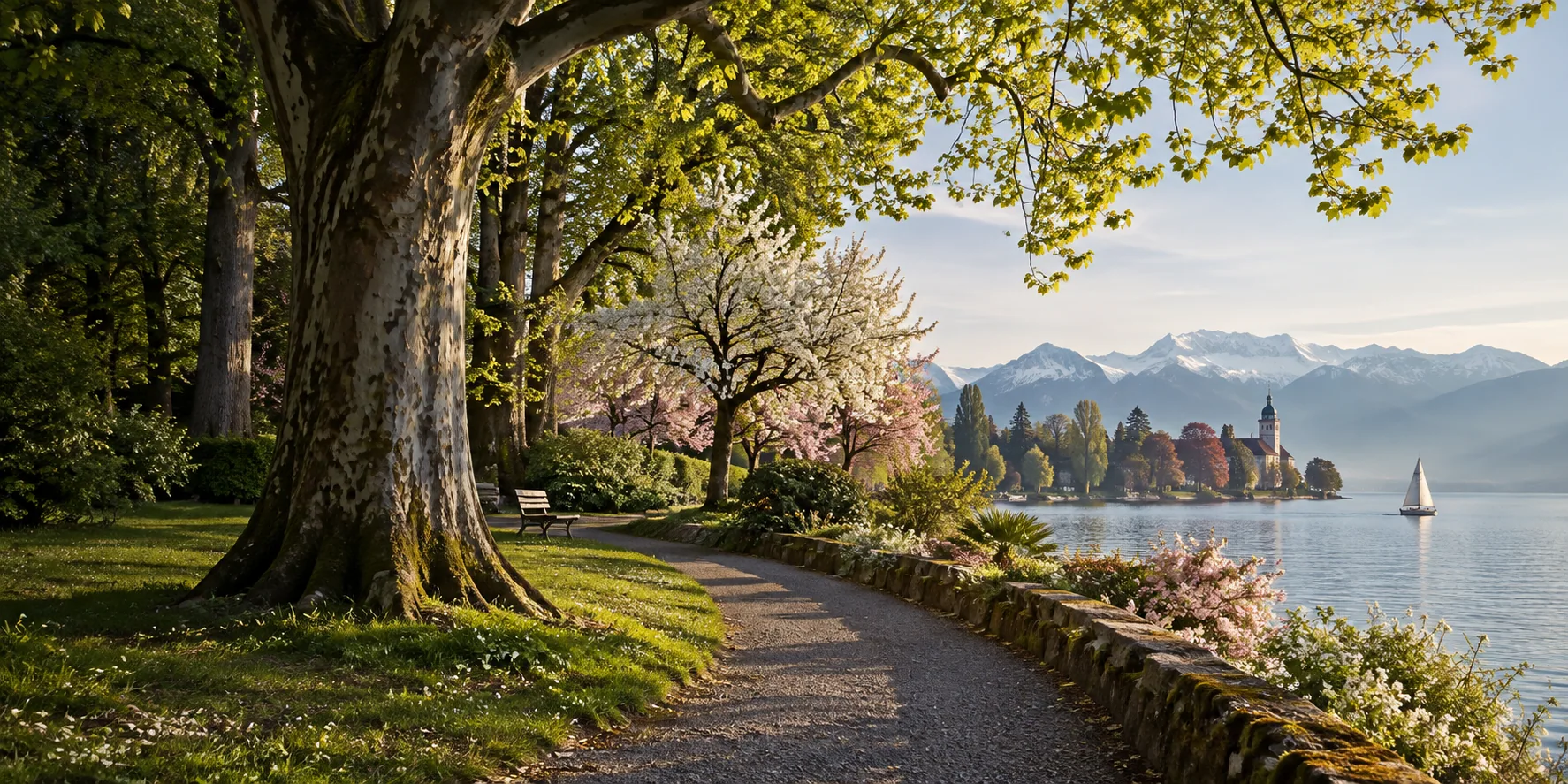KI-Bildmotiv: Bodensee im Frühling