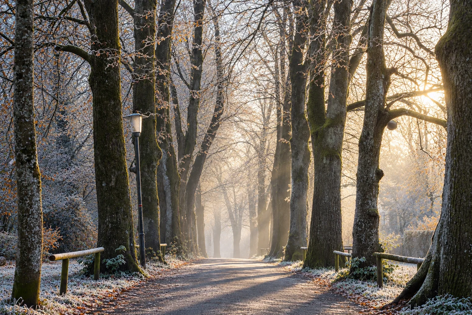 KI-generiertes Bildmotiv 1 für Winterspaziergang im Lindenhofpark im Winter