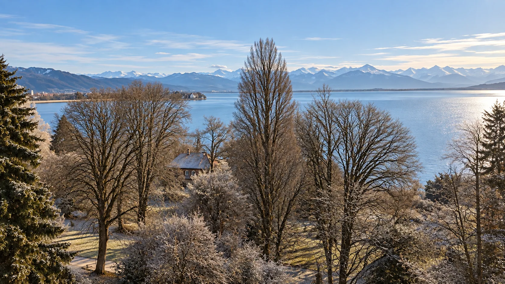 KI-generiertes Bildmotiv 3 für Winterspaziergang im Lindenhofpark im Winter